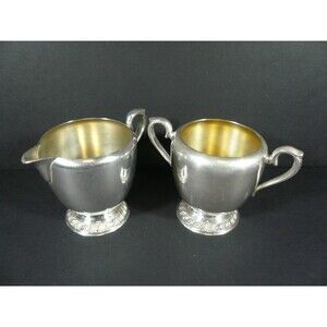 Antique Avon Wm Rogers Silver Plated Creamer & Sugar 3603 / 3604
